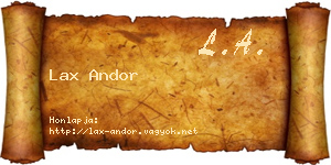 Lax Andor névjegykártya
